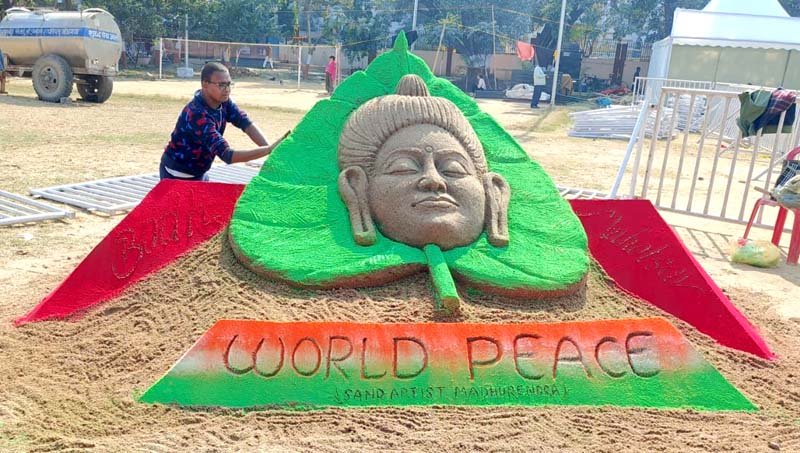 India’s Sand Artist Creates History at Bodh Gaya with Buddha Sculptures Recognized by UN Records